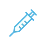 ワクチン接種を示す注射器のアイコン